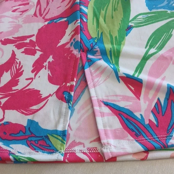 Chaus Women's Tropical Floral Tank Top - Pink, Green, Blue - Picture 5 of 7